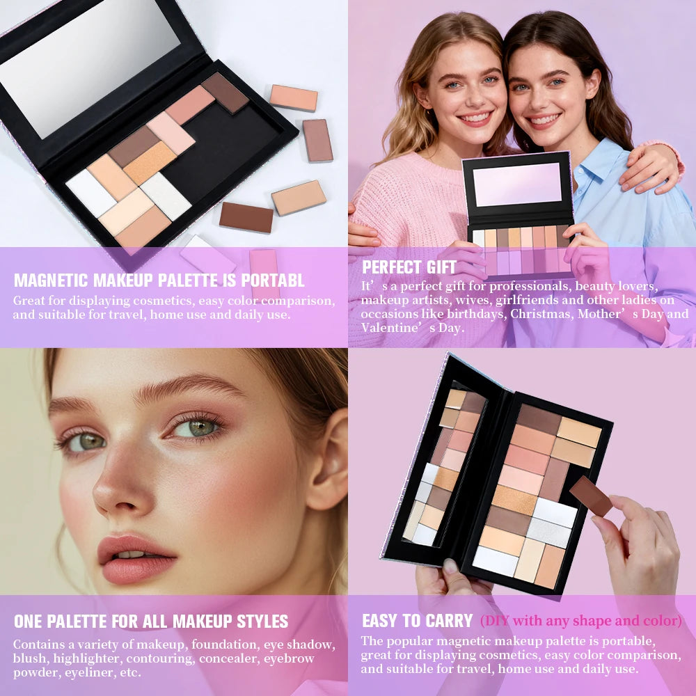 Magnetic DIY Makeup Palette for Eyeshadow Blush and Contour