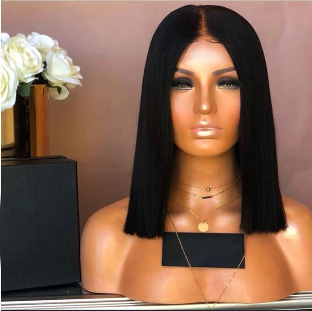 Short Straight Black Bob Wig for Daily Wear and Parties - 6