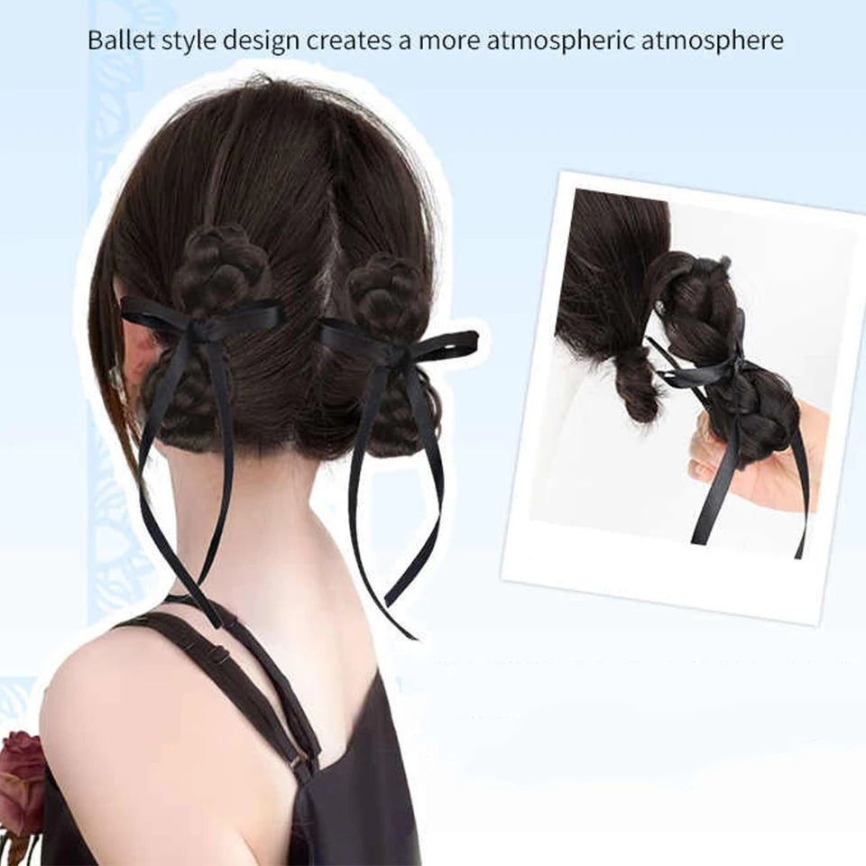 Synthetic Braid Hair Scrunchie for Instant Messy Bun Updos