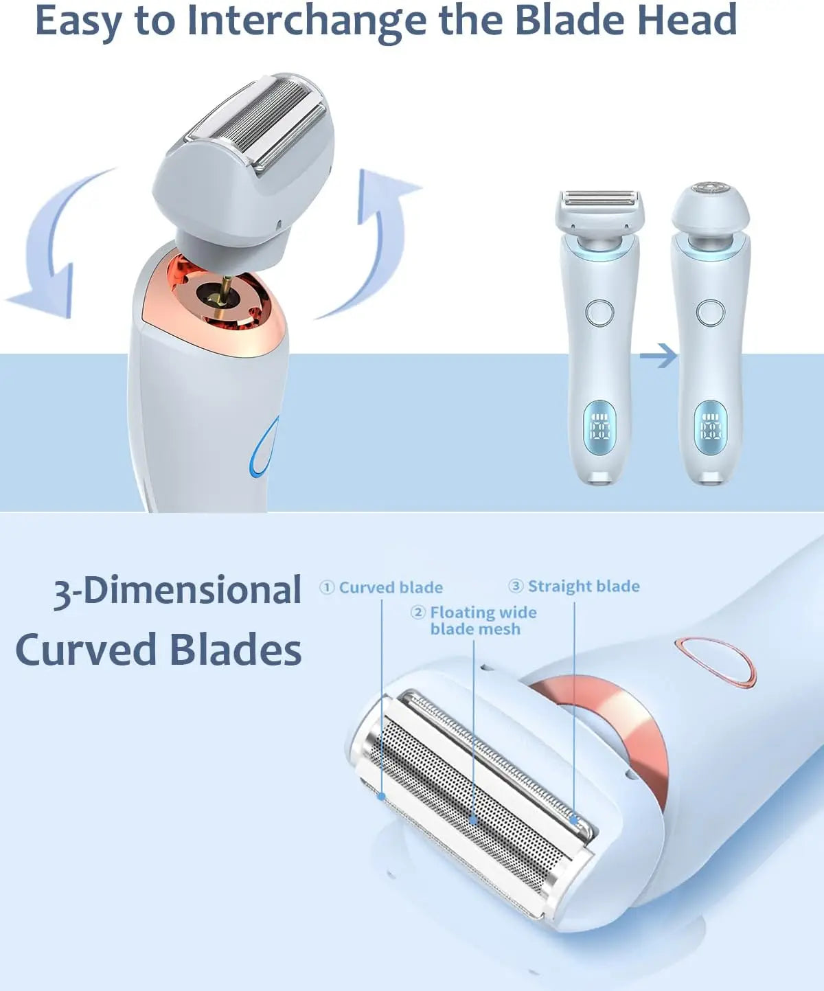 Electric Shaver for Women Painless Hair Remover for Body and Face