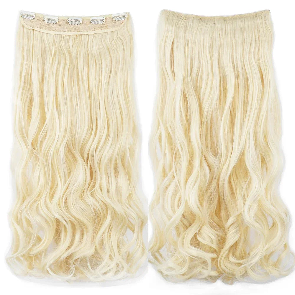 Wavy Clip-In Synthetic Hair Extensions for Instant Volume