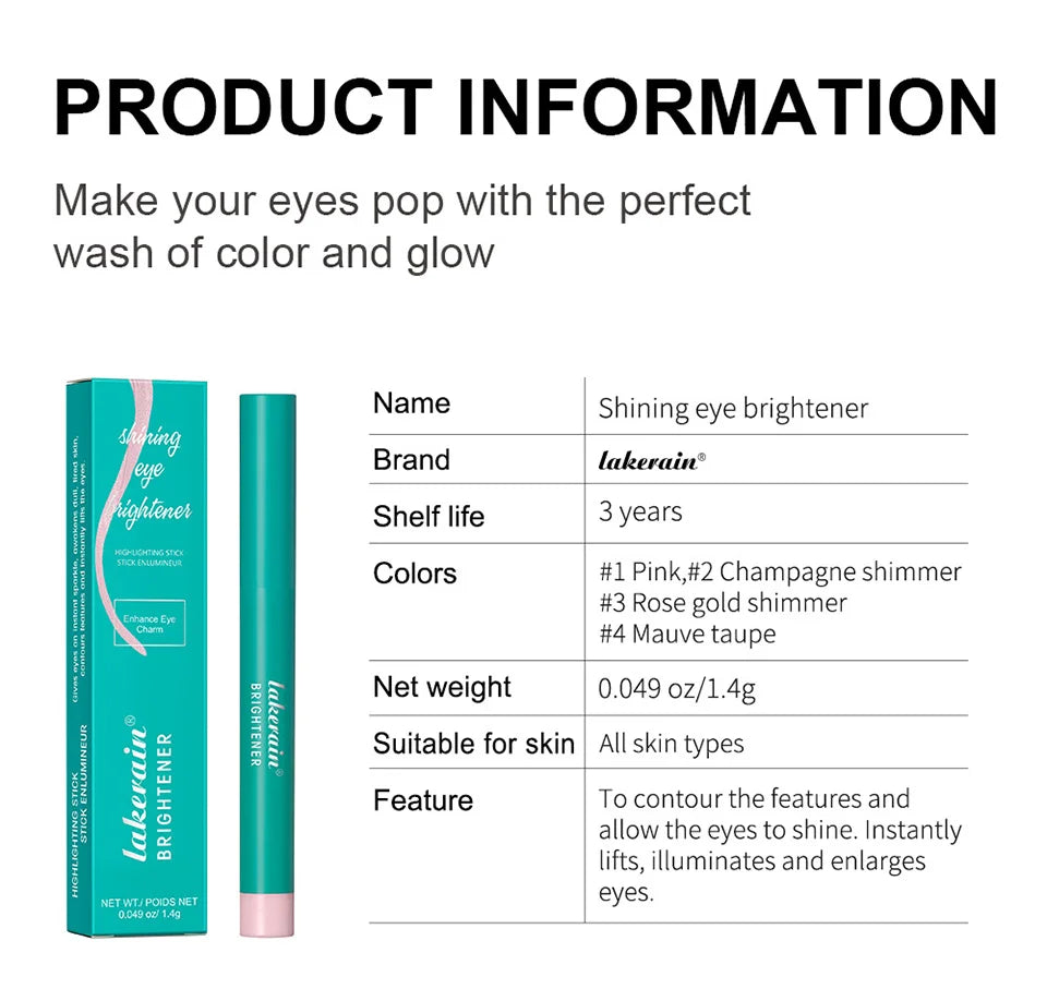 Waterproof Shimmer Eyeshadow Stick for Radiant Eye Brightening - 14