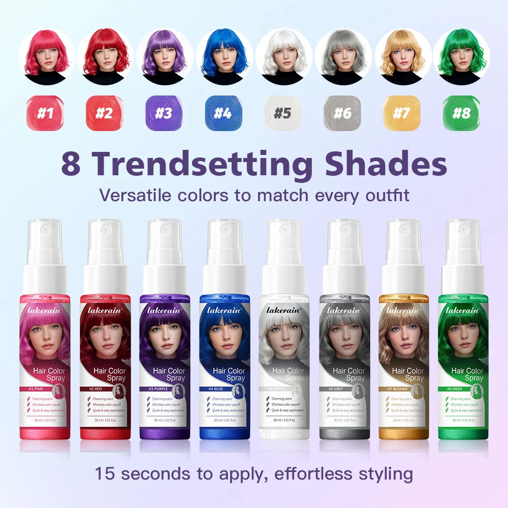 Temporary Washable Hair Color Spray for Instant Vibrant Styling - 8