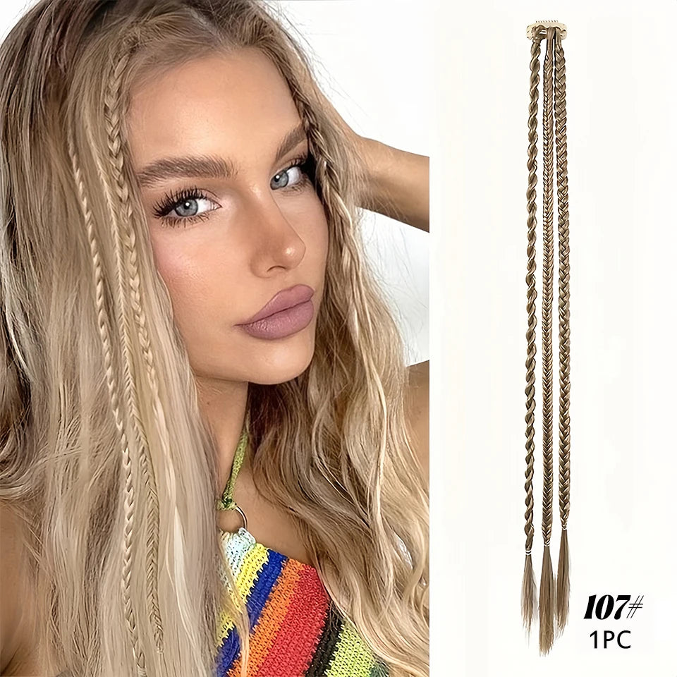 Triple Braid Clip-In Hair Extensions for Instant Styling - 32
