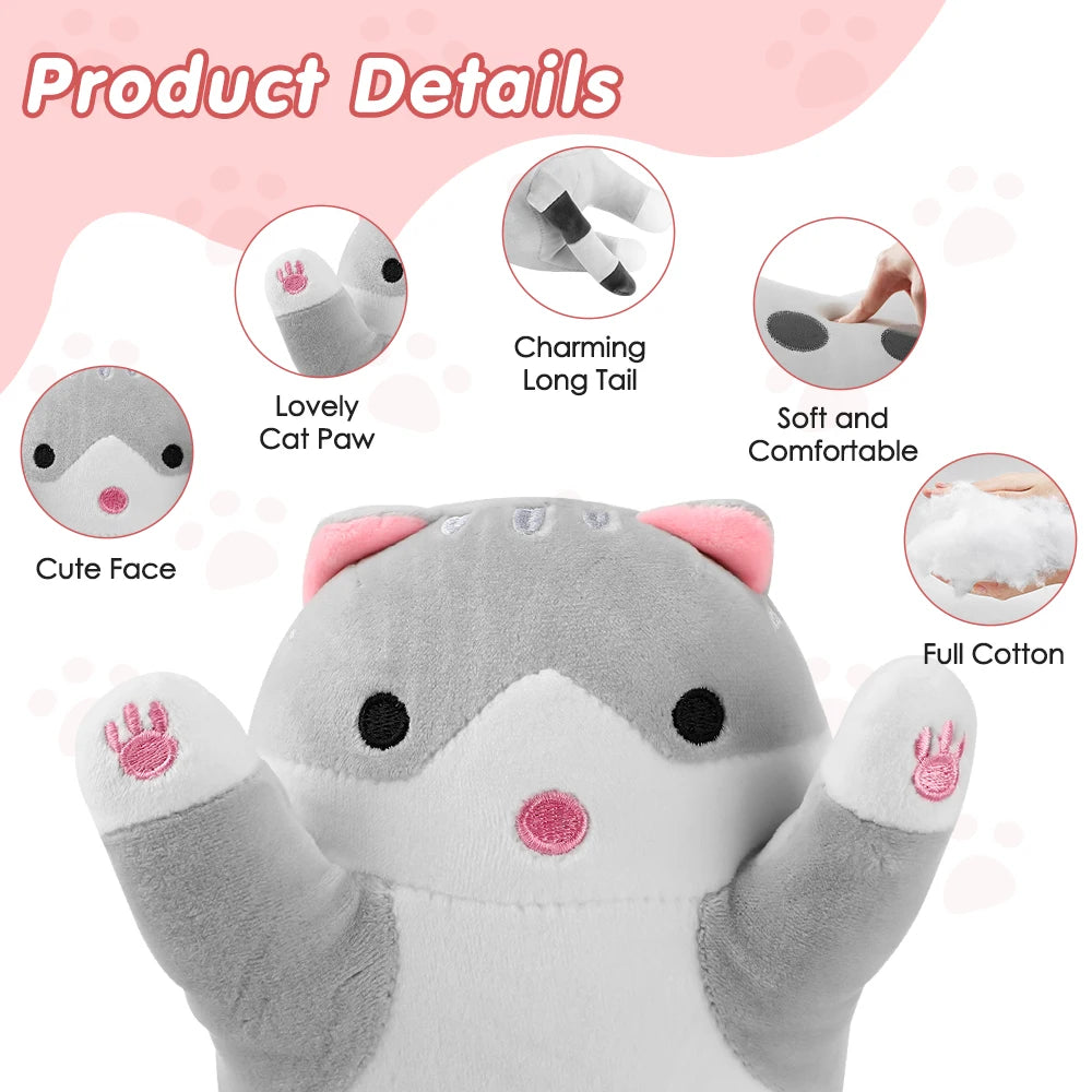 USB Heated Cat Plush Pillow with 5 Heat Settings and Timer for Comfort - 10