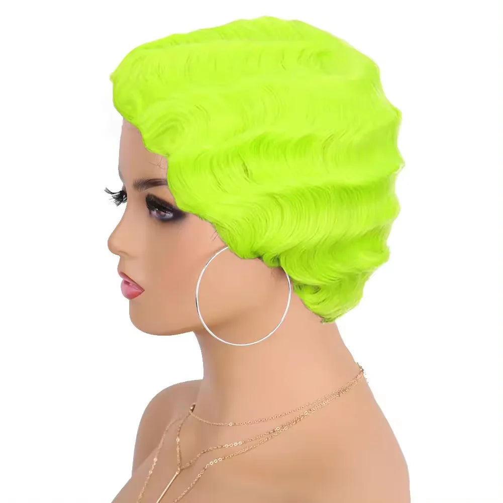 Short Finger Wave Curly Wig for Women Retro 1920s Style Party Hair