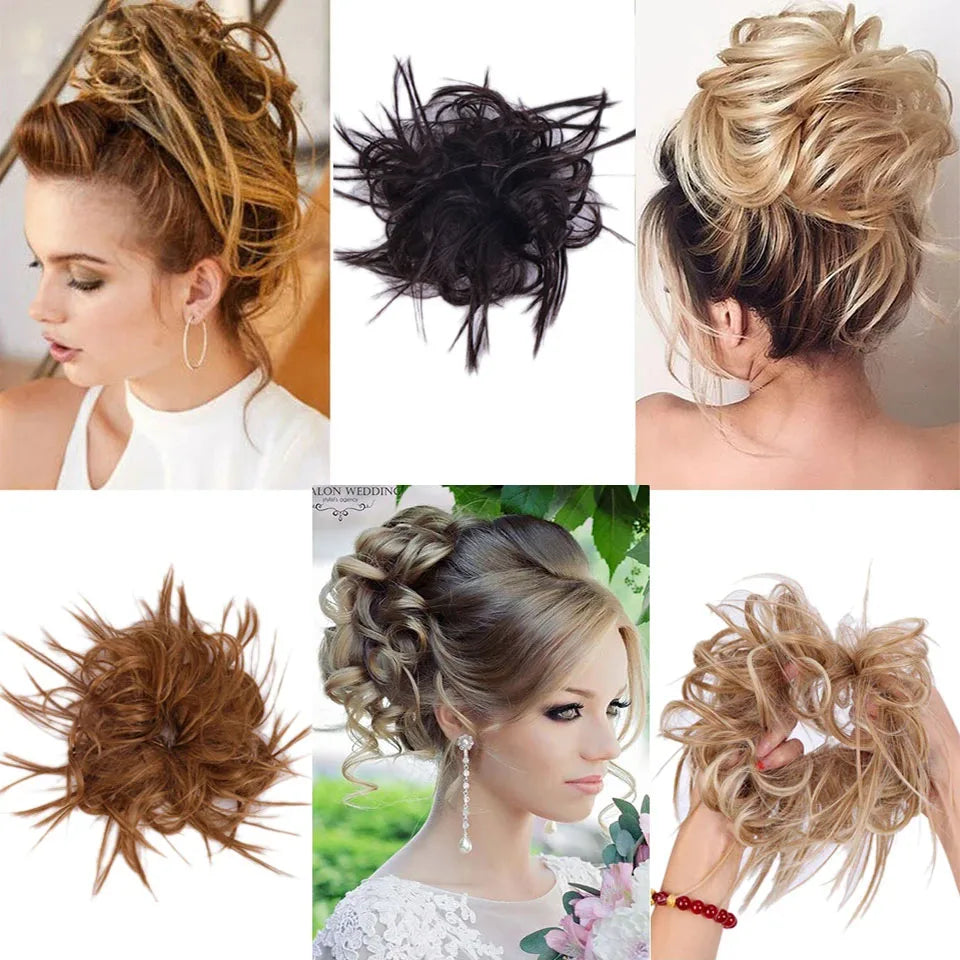 Curly Messy Bun Hair Extension with Drawstring for Instant Volume