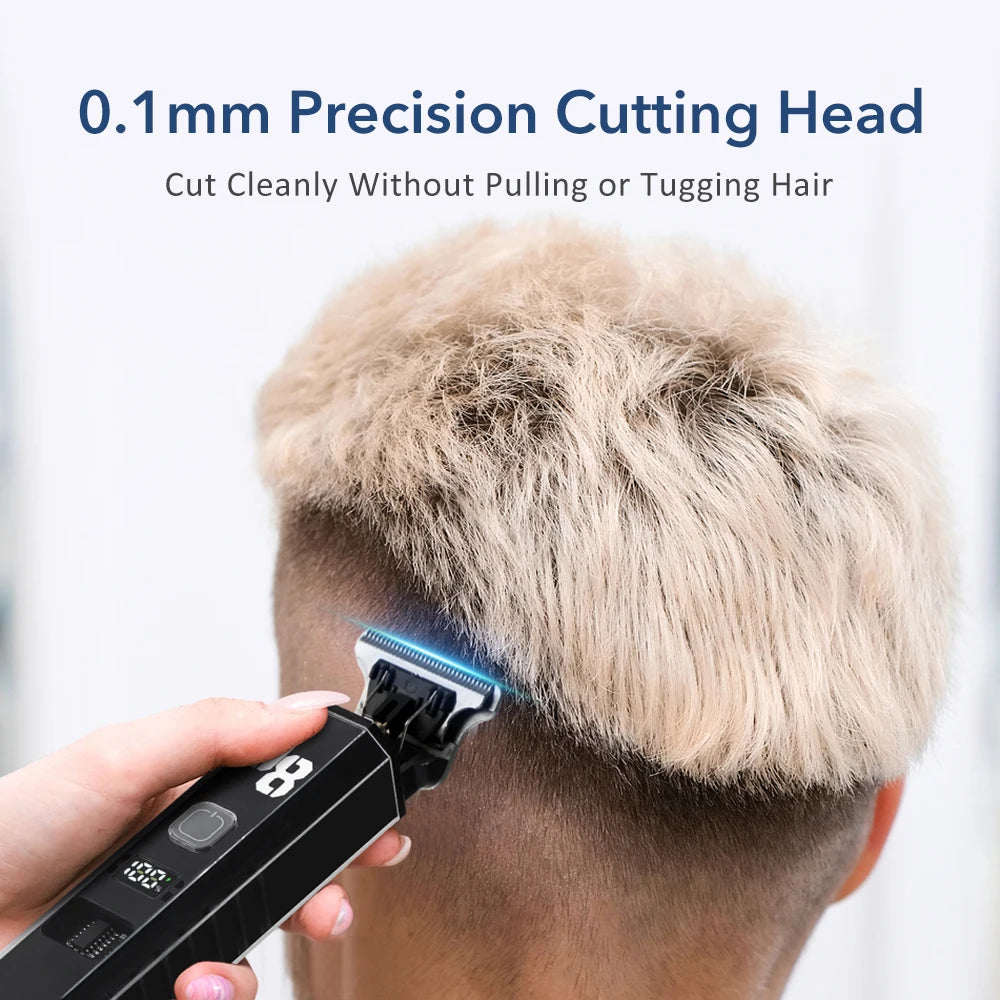 Professional Cordless Hair Trimmer with Digital LED Display for Men
