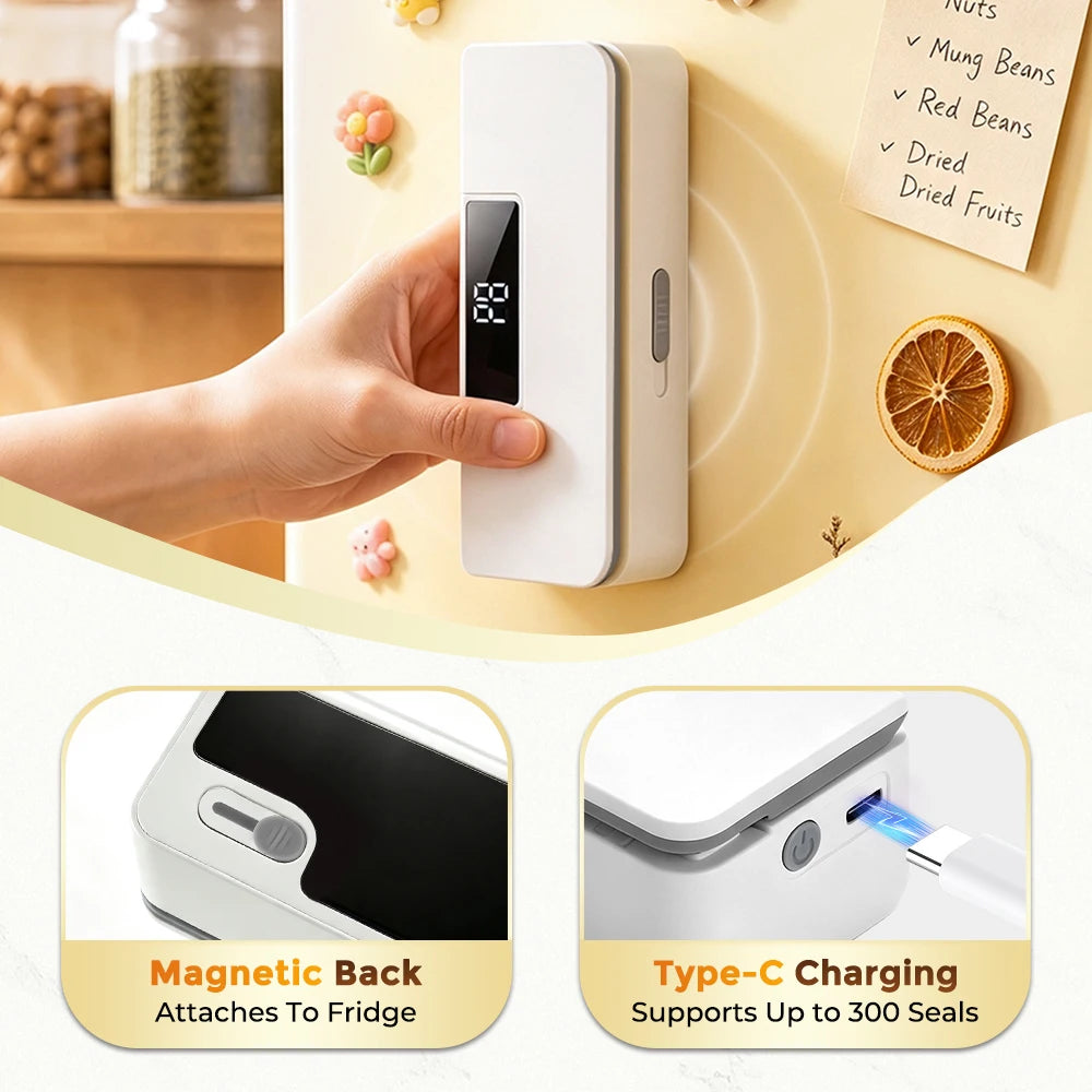 Portable Rechargeable Mini Bag Sealer with Adjustable Heat Settings