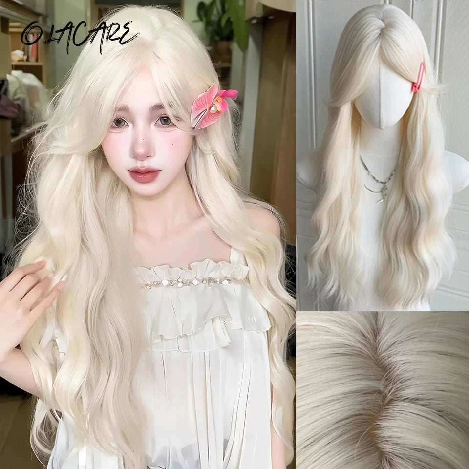 Wavy Brown Cosplay Wig with Curly Pigtails for Costume Parties - 43