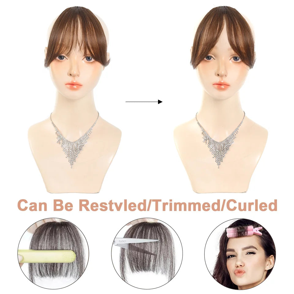 Clip-In Synthetic Hair Bangs for Women with Natural Side Fringes - 3