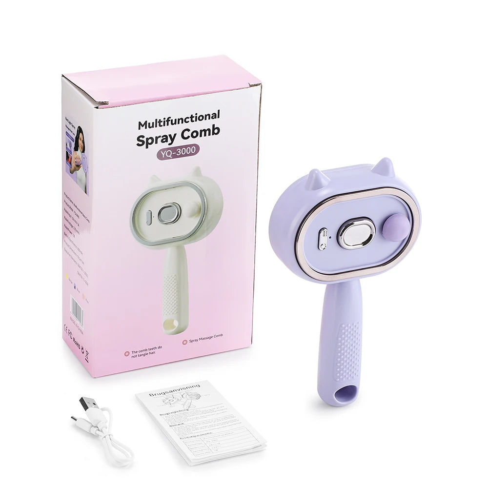 Electric Mist Spray Massage Comb for Detangling and Frizzy Hair Care - 18