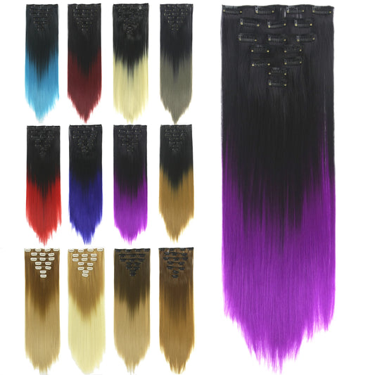 Straight Ombre Clip-In Synthetic Hair Extensions
