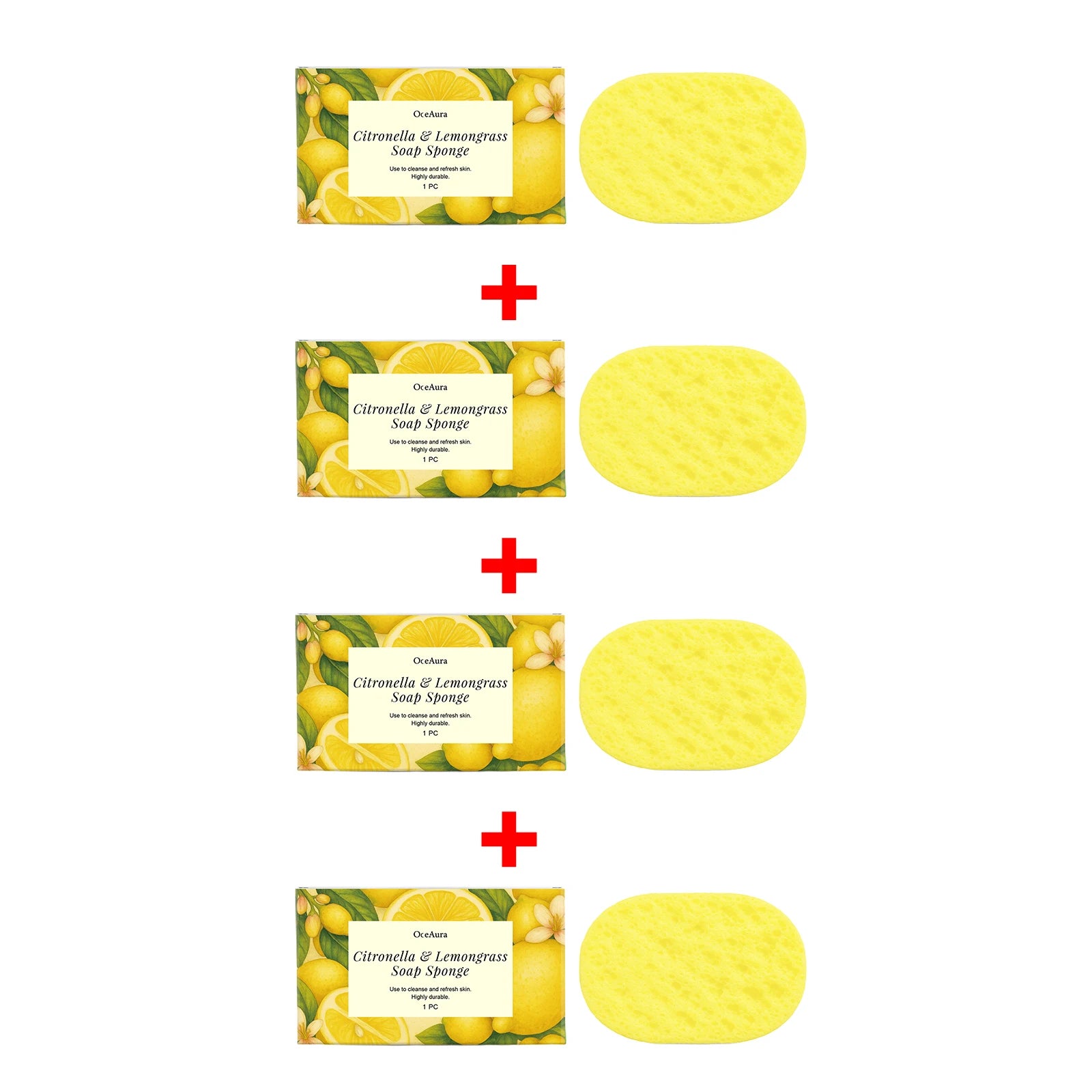 Exfoliating Lemongrass Bath Sponge for Daily Body Cleansing and Skin Care - 14