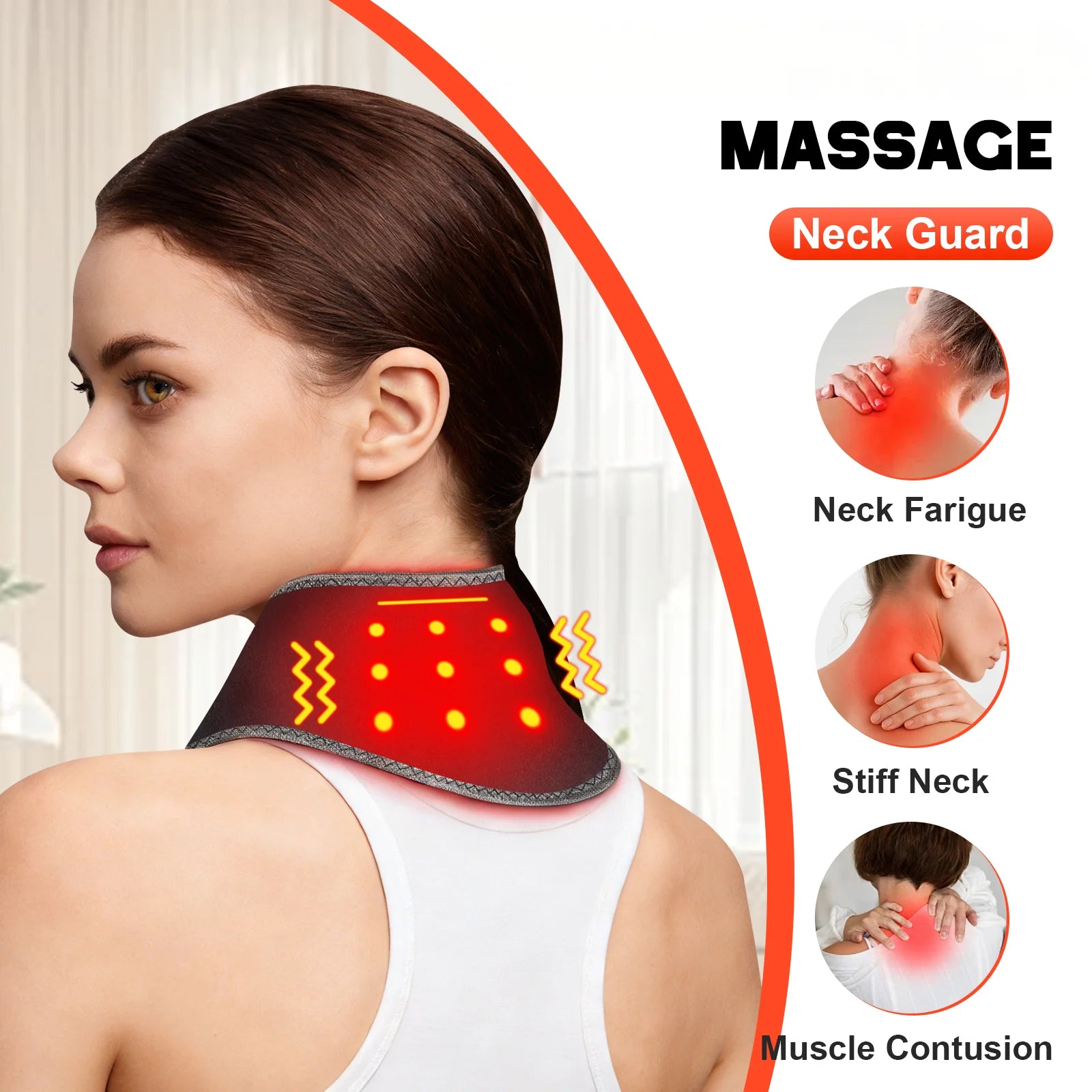 Portable Cordless Vibration Neck Massager Wrap for Pain Relief - 9