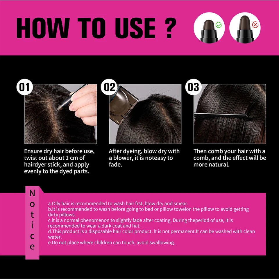 Instant Root Cover-Up Stick for Gray Hair and Hairline Concealer