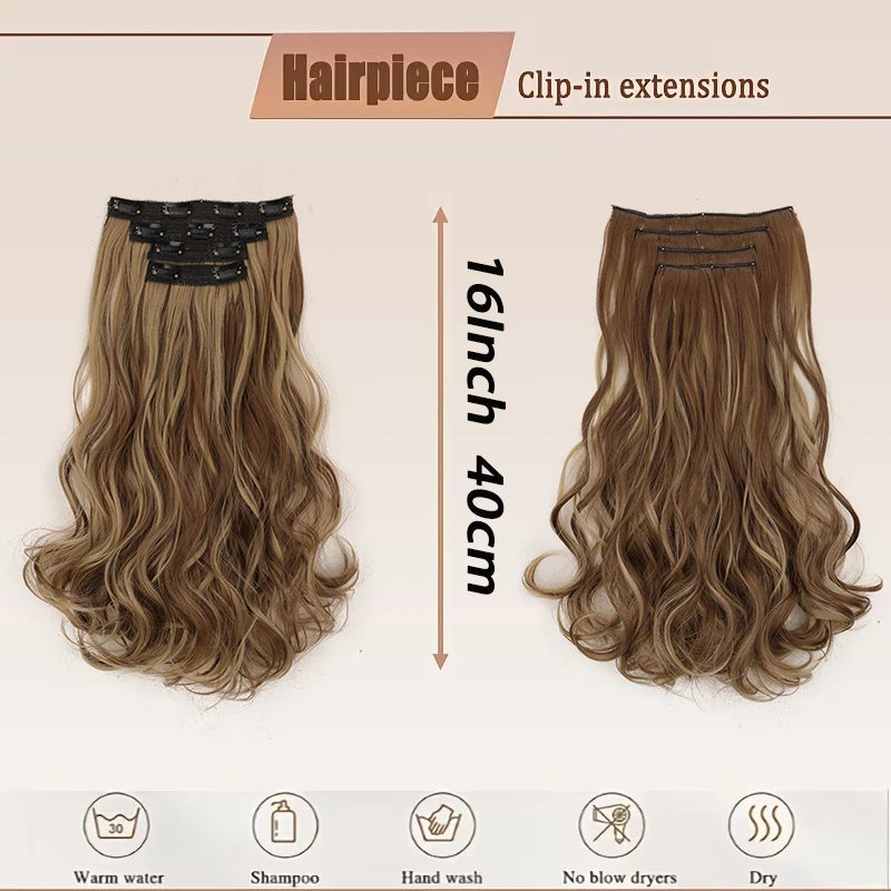 16-Inch Wavy Clip-In Hair Extensions for Instant Volume - 2