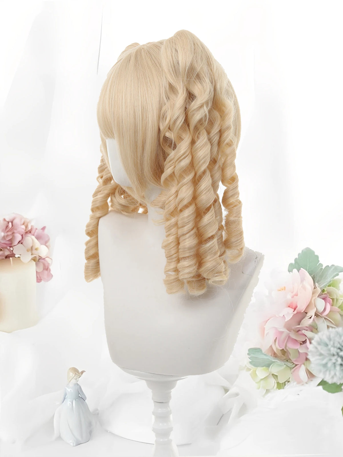 Long Wavy Blonde Cosplay Wig with Bangs