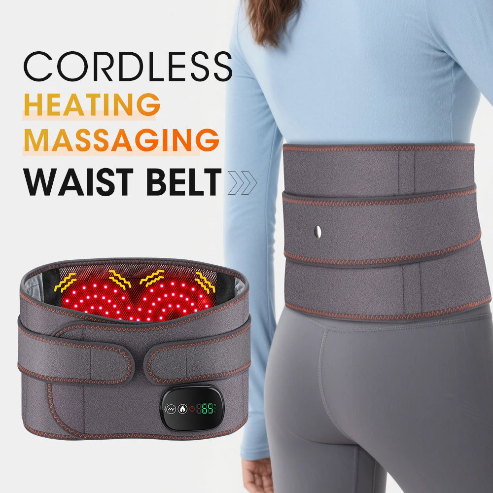 Cordless Heated Waist Massager with Infrared Heat and Vibration Therapy - 1