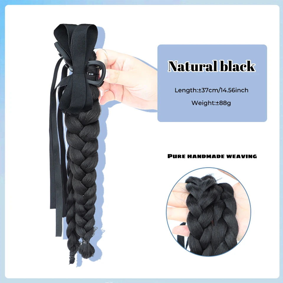 Long Clip-In Bubble Braid Ponytail Hair Extension for Daily Styling