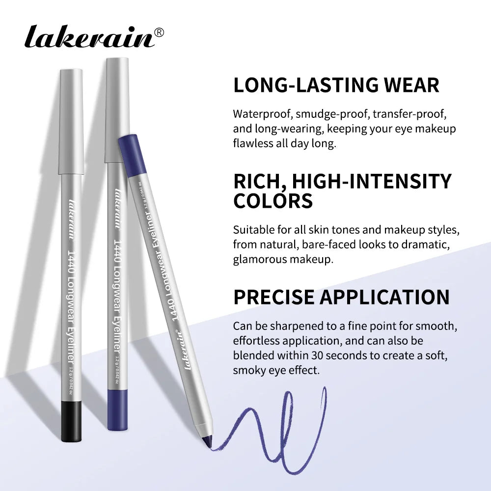 Waterproof Long-Lasting Smudge-Proof Eyeliner Pencil for All Day Wear
