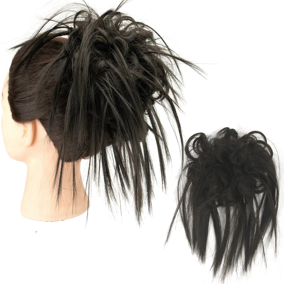 Curly Messy Hair Bun Updo Scrunchie Extension for Instant Hair Volume