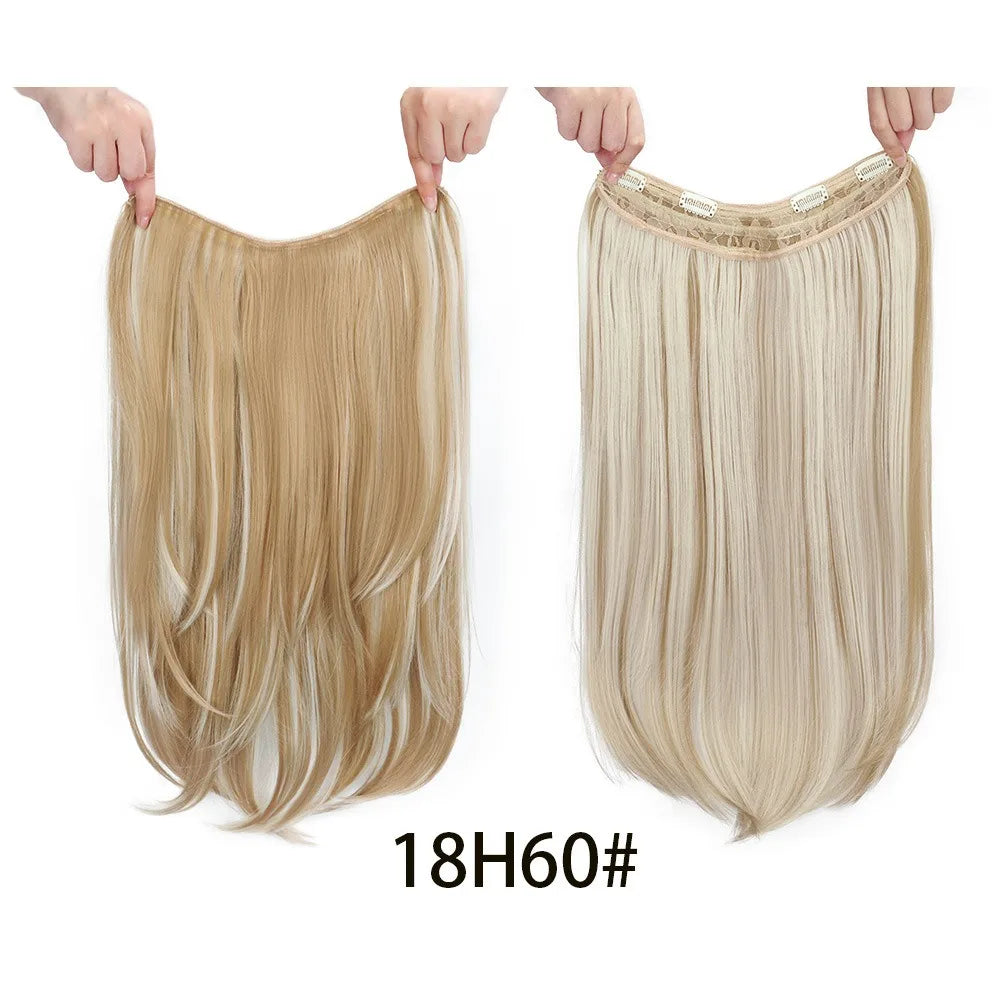Seamless Long Straight Hair Extension with Clip-In Design for Women - 8