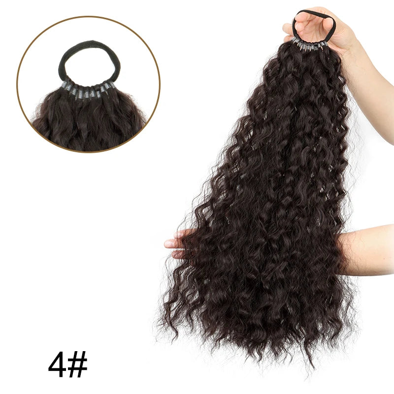 Wavy Curly Synthetic Long Ponytail Hair Extension for Daily Styling