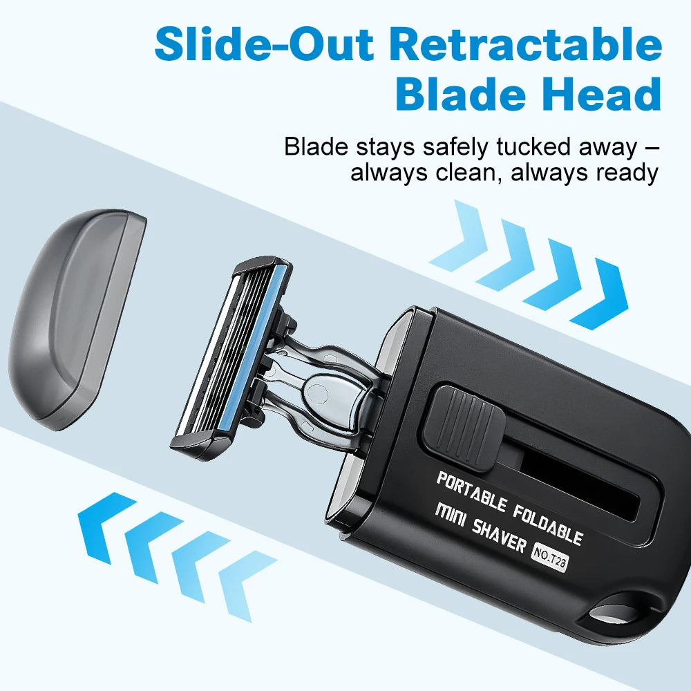 Retractable Portable Manual Shaver for Travel and Daily Grooming - 2