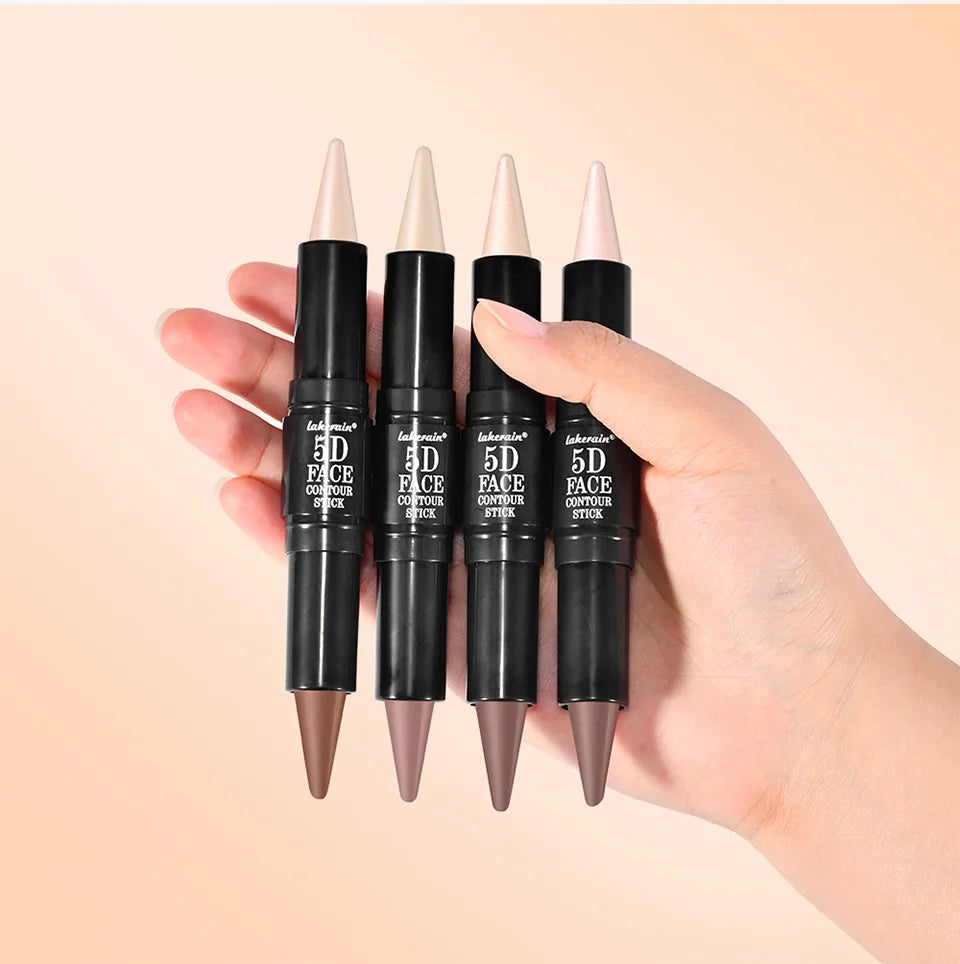 Dual-Ended Cream Contour and Highlighter Stick for Professional Sculpting