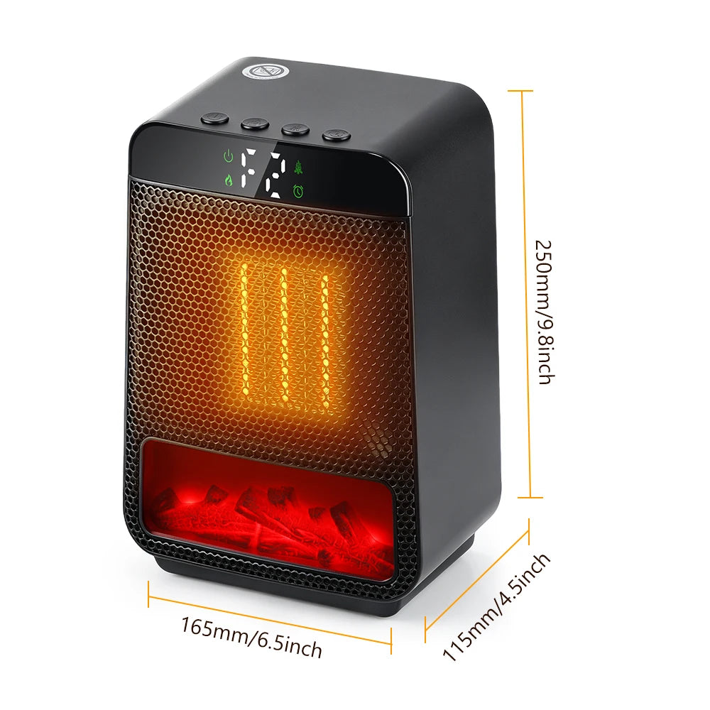 Portable Electric Ceramic Space Heater with Digital Display and Timer