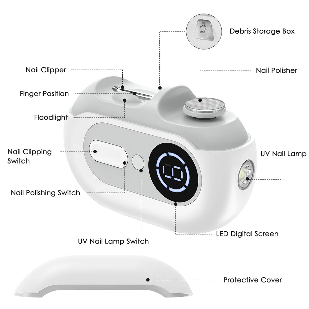 4-in-1 Electric Nail Clipper and Grooming Tool for Adults and Kids