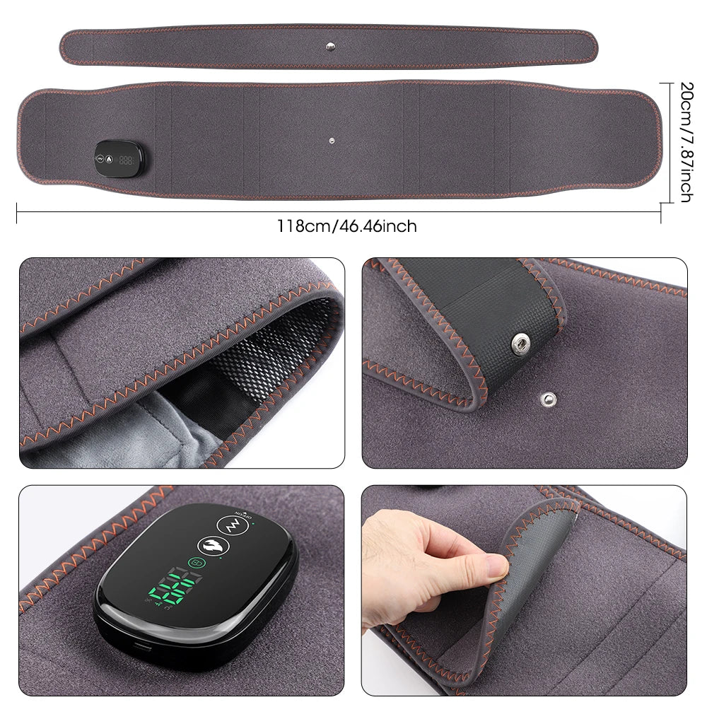 Cordless Heated Waist Massager with Infrared Heat and Vibration Therapy - 14