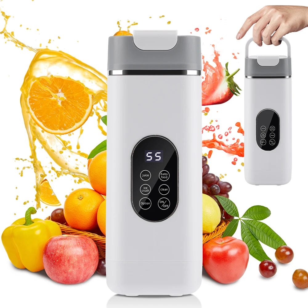 Portable 12-Blade Electric Juicer Cup with Digital Display