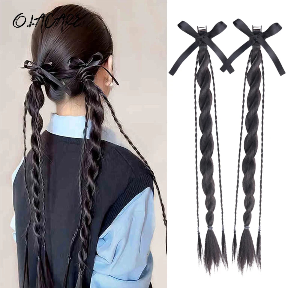 Long Claw Clip-On Braid Ponytail Hair Extension for Daily Styling