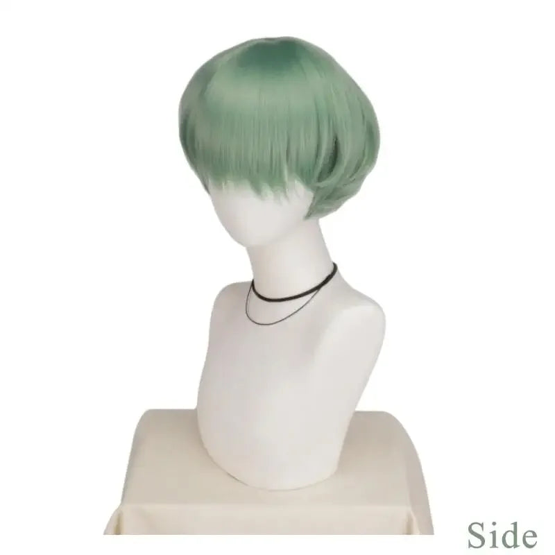 Short Green Anime Cosplay Wig for Halloween Costume