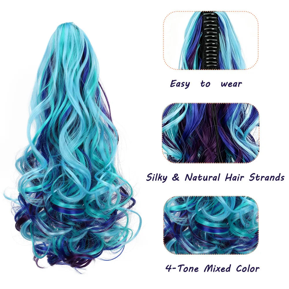 14-Inch Wavy Ombre Claw Clip Ponytail Hair Extension - 5