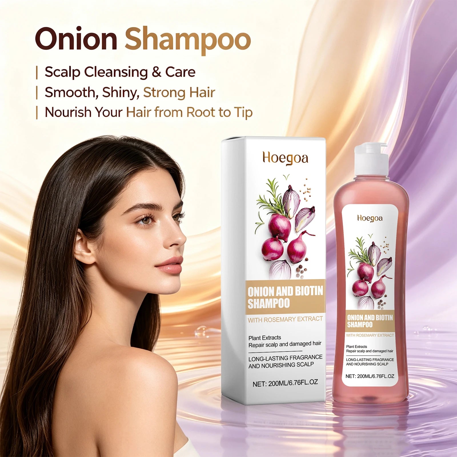 Onion and Biotin Shampoo for Hair Growth and Scalp Repair - 1