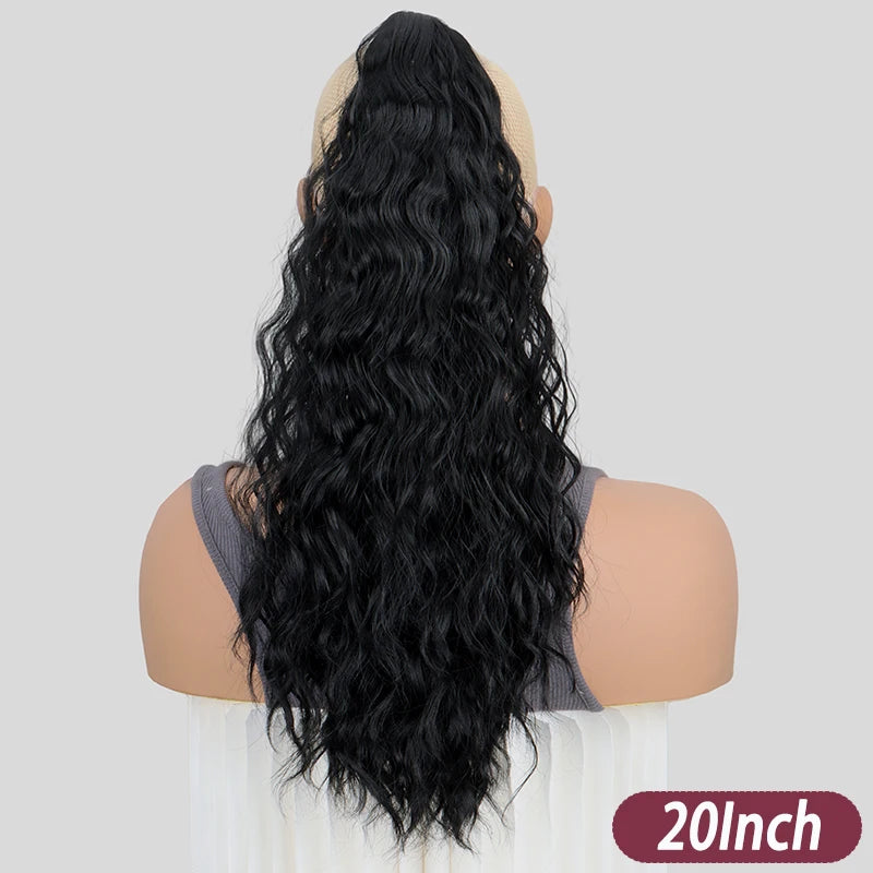 20-Inch Wavy Curly Claw Clip Ponytail Extension