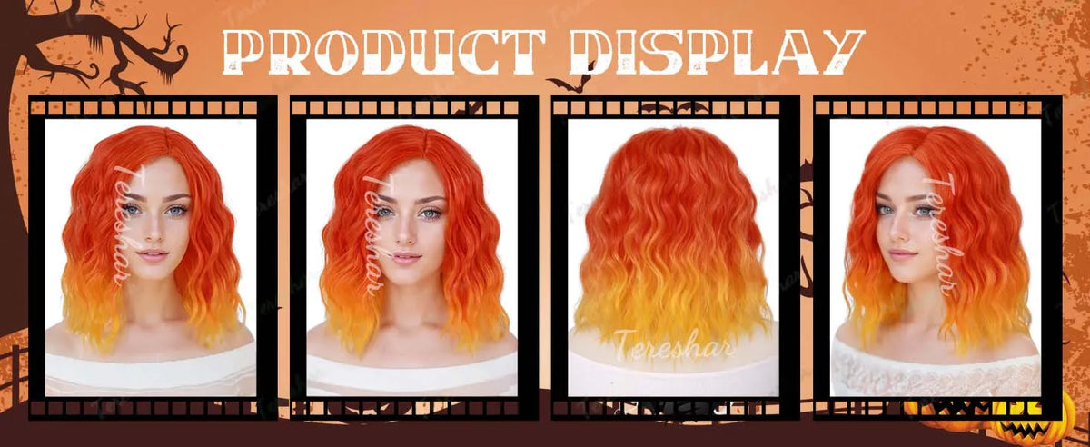 Short Curly Bob Wig for Halloween Costume and Cosplay Parties