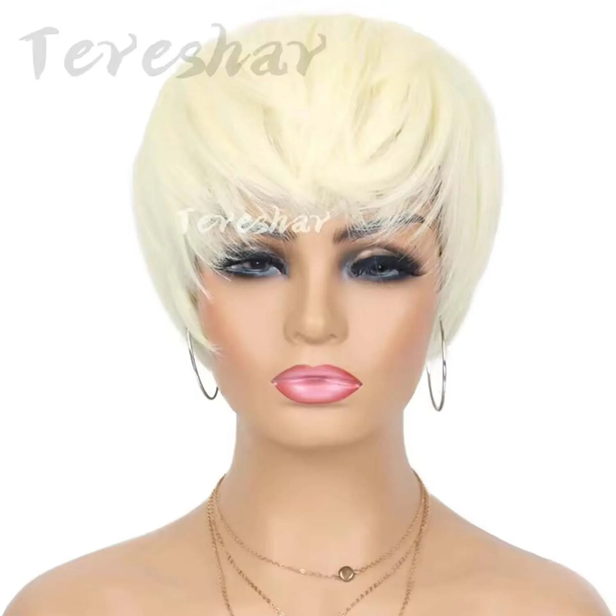 Short Pixie Cut Layered Wig with Bangs for Women Daily Styling