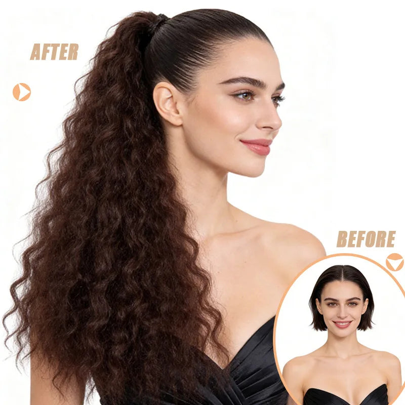 20-Inch Long Curly Ponytail Hair Extension for Instant Volume