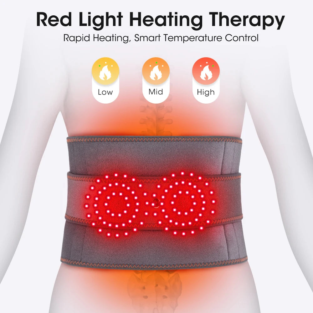 Cordless Heated Waist Massager with Infrared Heat and Vibration Therapy - 2