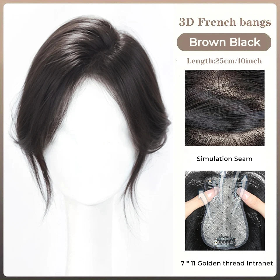Clip-In Hair Topper Bangs Extension for Natural Volume and Style