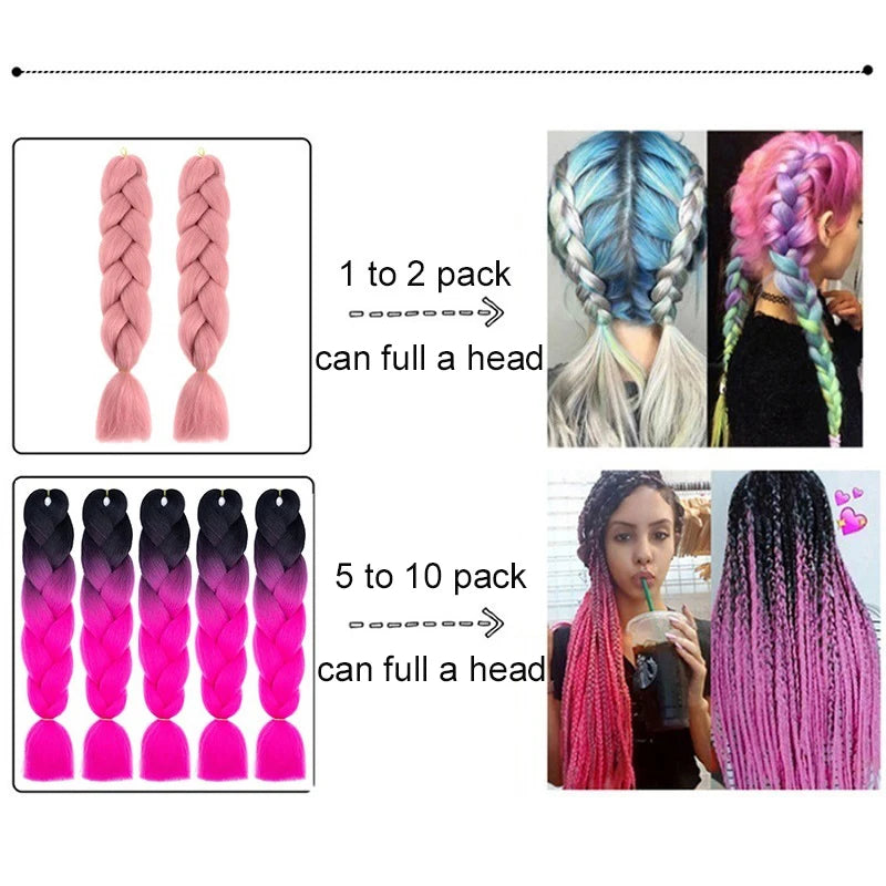 24-Inch Ombre Jumbo Braiding Hair Extensions - 7