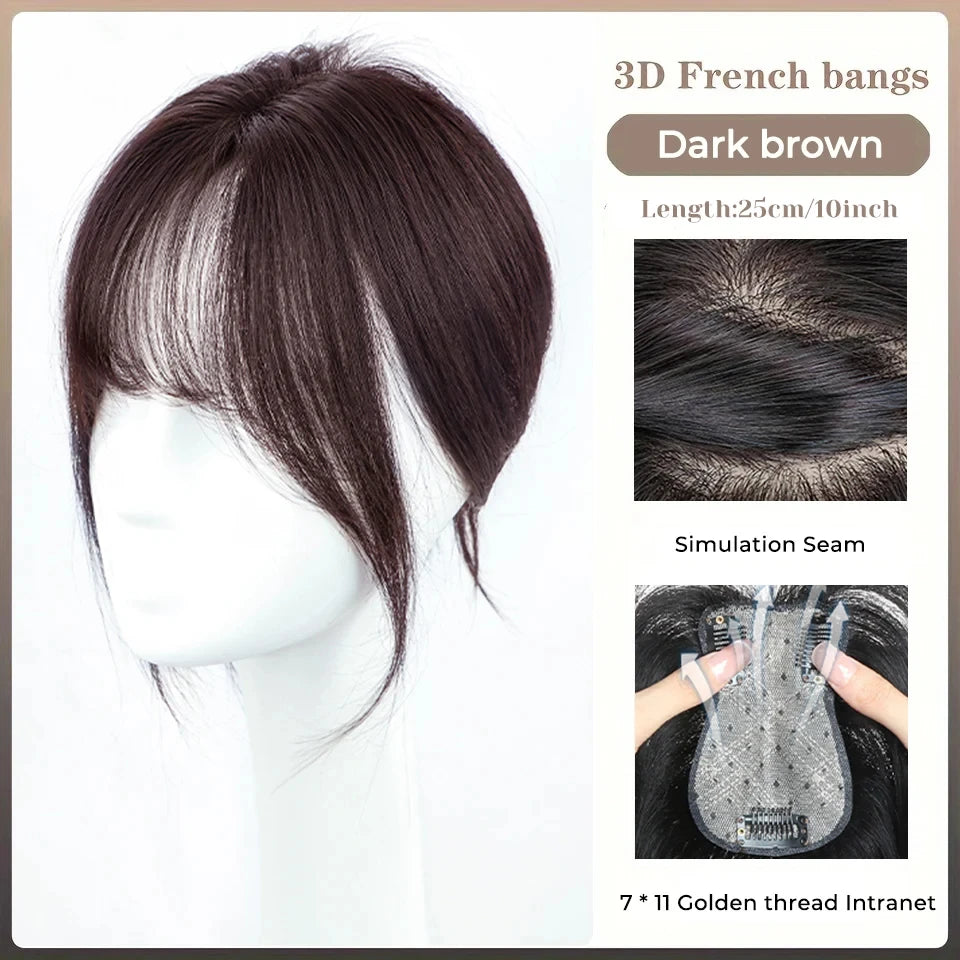 Clip-In Hair Topper Bangs Extension for Natural Volume and Style - 59