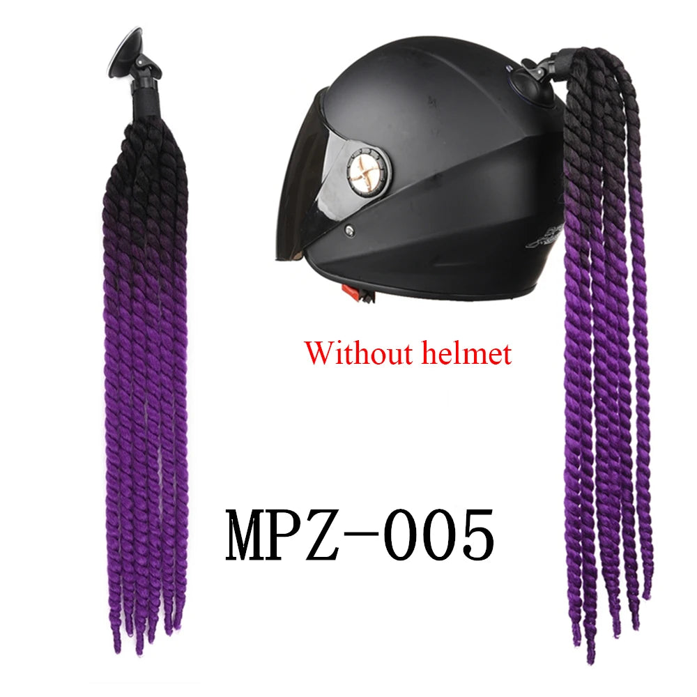 24 Inch Motorcycle Helmet Braided Ponytail with Suction Cup - 16
