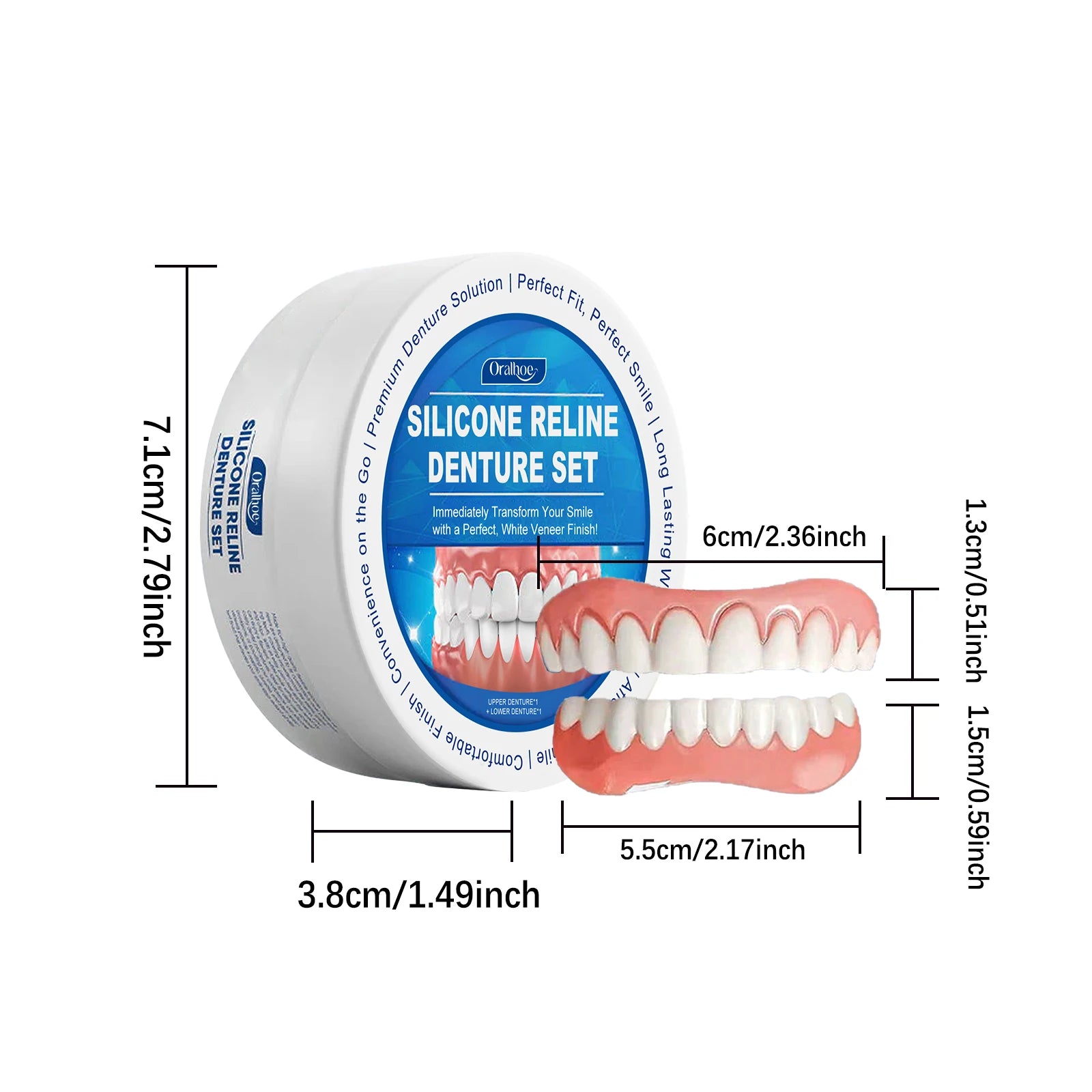 Soft Silicone Denture Reline Kit for Comfortable Temporary Dental Repair - 10