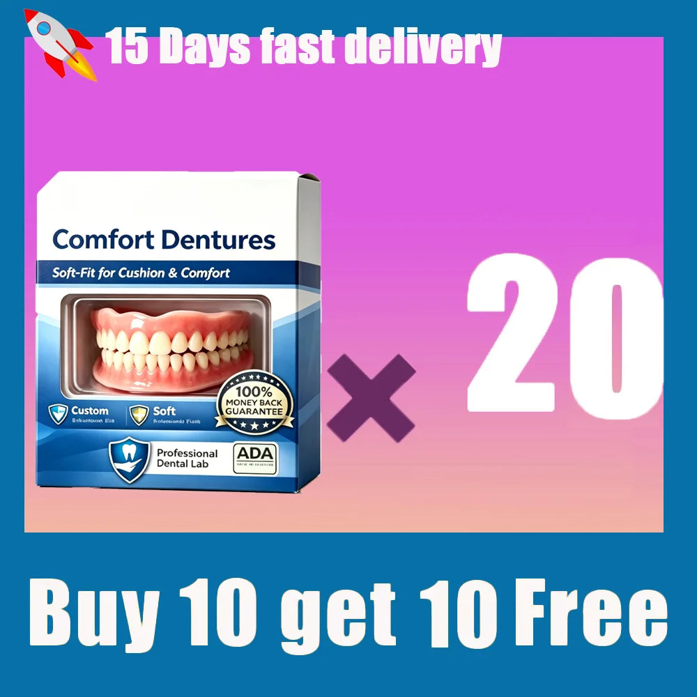 Comfort Fit Natural Smile Dentures for Upper and Lower Teeth