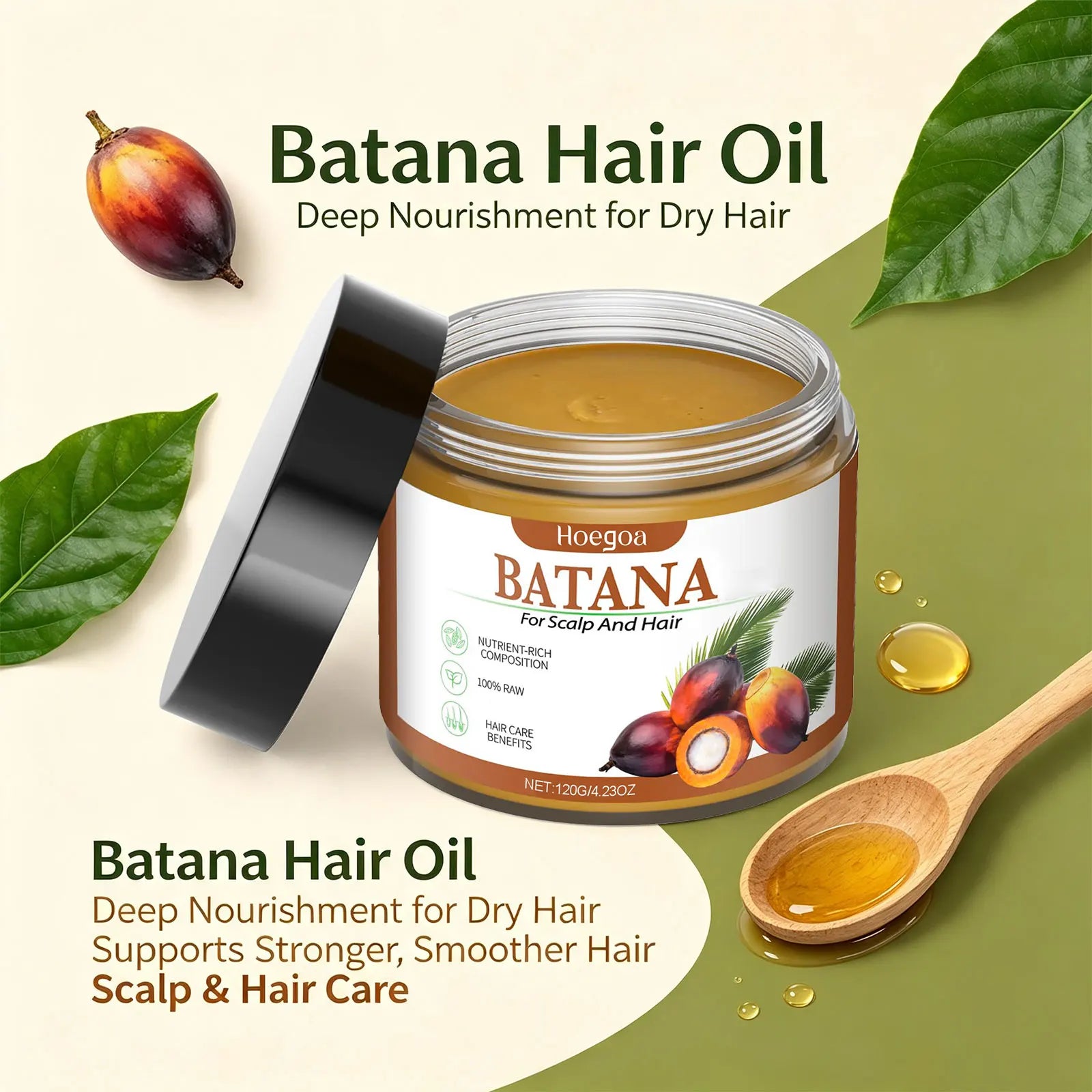 Batana Oil Hair Repair Mask for Dry Damaged Hair and Scalp Nourishment - 1